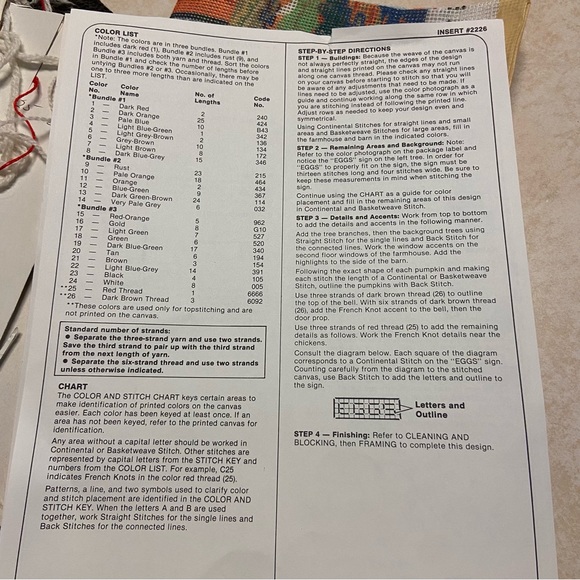 Vintage Dimensions Needlepoint The Road Home #2226 Fall Scene 
Open Package - Picture 14 of 14